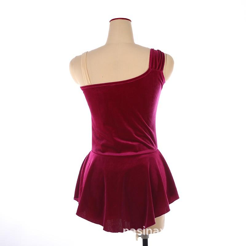 Girls Figure Skating Dress Performance Costume Competition Grading Velvet With Rhinestone Embellishment 20 Colors Available