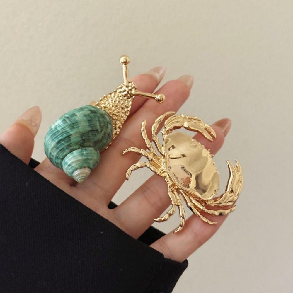 Jewelry Accessories Ocean Animal Ring Natural Bohemia Finger Ring Shell Snail Ring  Decoration
