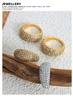 Luxury Gold-Plated Titanium Steel Ring with Full Rhinestone Star Design
