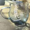 Ocean Themed Glass Coffee Mug With Sea Wave Design For Beach Bar Workplace Travel Use Unique Handmade Gift Idea
