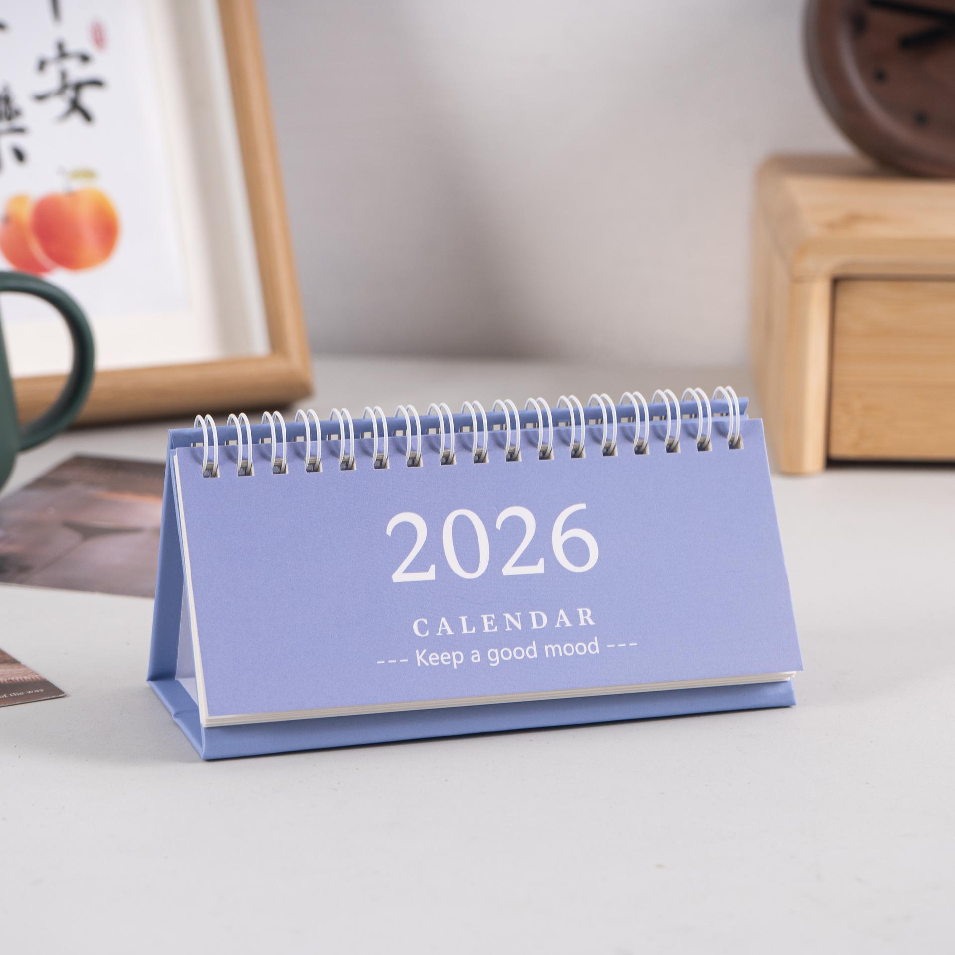 

New 2026 Simple Style English Mini long style Desk Calendar Desktop Display Portable Calendar Desktop Decoration Handmade Diary
