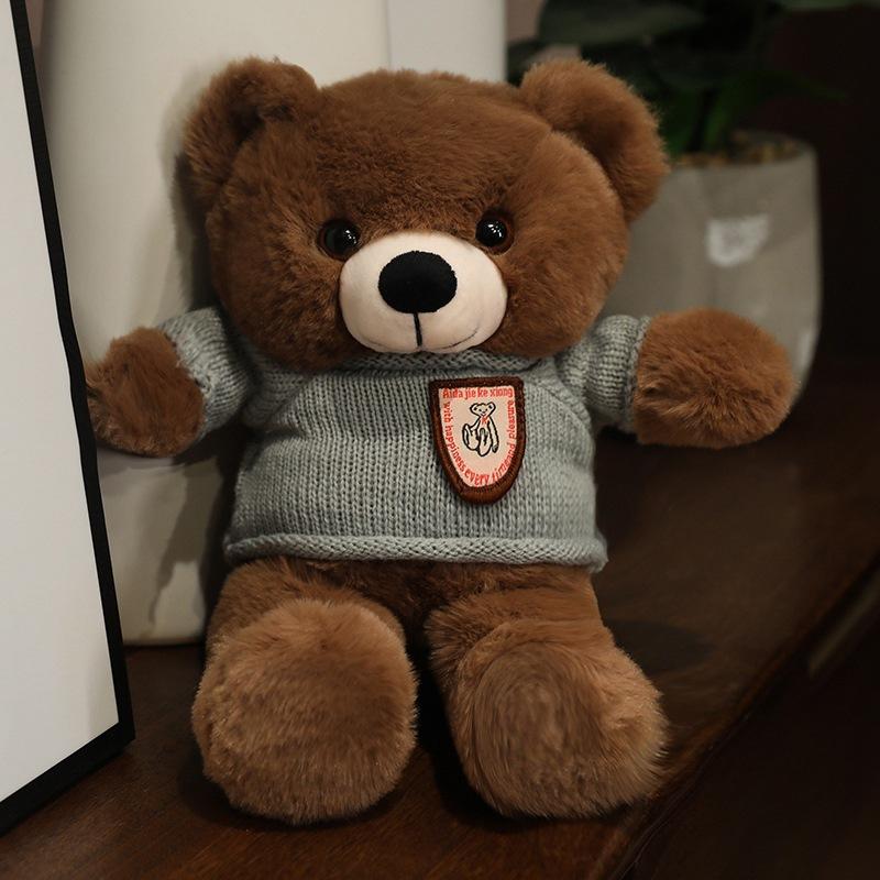 Niedlicher Plüsch-Teddybär mit Fliege, Teddybär-Puppe, Plüsch-Teddybär, Kuschelbär-Puppe, Beruhigende Muppet-Puppe für Kinder