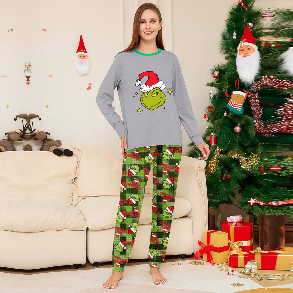 Christmas Day Prints Family Matching Long Sleeve Tops+Pants Set Family Matching Sets