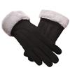 Suede Ladies Gloves Warm and Stylish In Autumn and Winter Cute Korean Version of Touch Screen Plus Velvet Padded Riding.