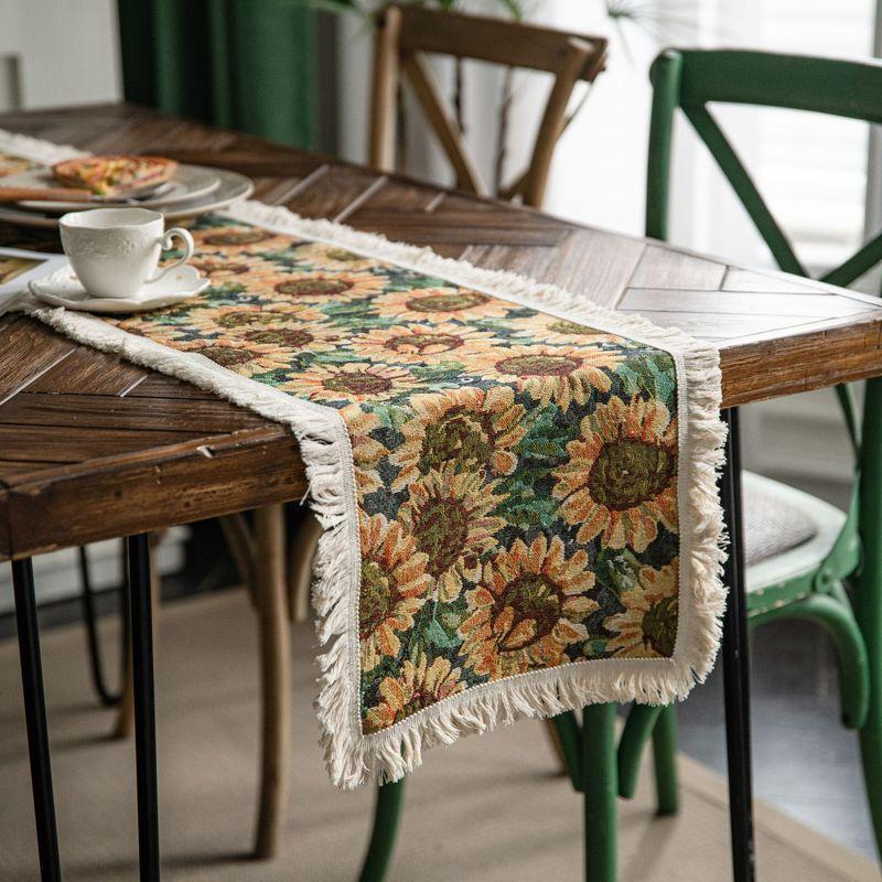 

Retro Green Bohemia Sideboard Cabinet Tail Towel Flowers Sunflower (width 30cm) 30*45cm small placemat