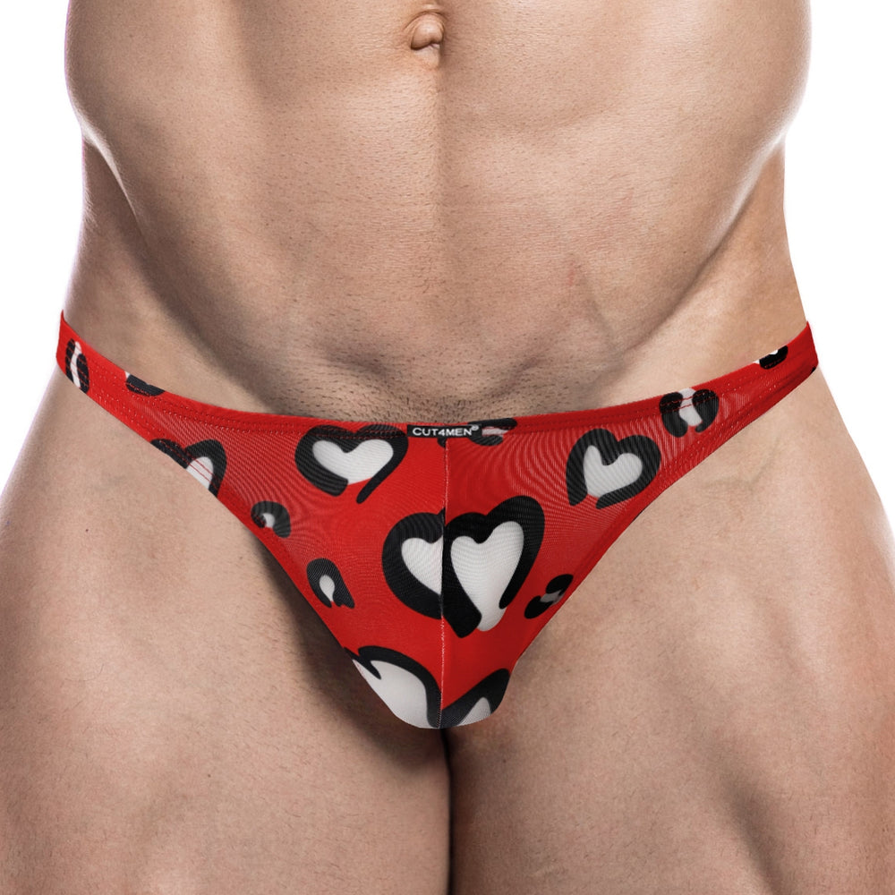 Sexy Brazilian Rouge-Coeurs Brief - CUT4MEN - Brief