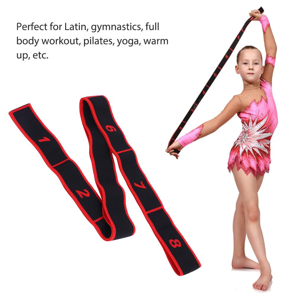 Joga Odporność Band Latin Dance Elastyczny pasek do rozciągania Ćwiczenia fitness Pasek do ciągnięcia(Czerwony)