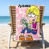 1pc Lizzie McGuire Y Sus Locuras2 Beach Towel with Custom Name, Beach/Swimming/Bath/Picnic/Camping Towel, Suitable for Seaside Beaches