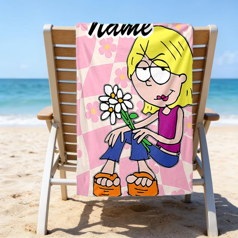 1pc Lizzie McGuire Y Sus Locuras2 Beach Towel with Custom Name, Beach/Swimming/Bath/Picnic/Camping Towel, Suitable for Seaside Beaches