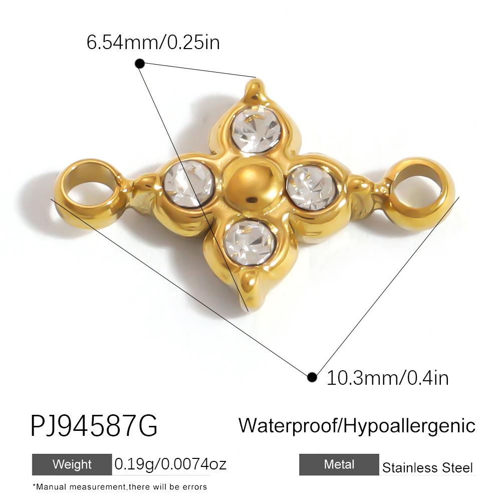 Waterproof Hypoallergenic DIY Jewelry 18K PVD Gold Plated Stainless Steel CZ Star Moon Heart Bow  Charms Pendants Bulk