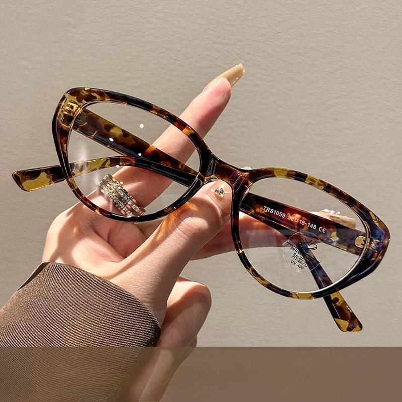 Customization Myopia Glasses for Women Trendy Cat Eye Near Sight Eyeglasses Blue Light Blocking Optical Minus Eyewear