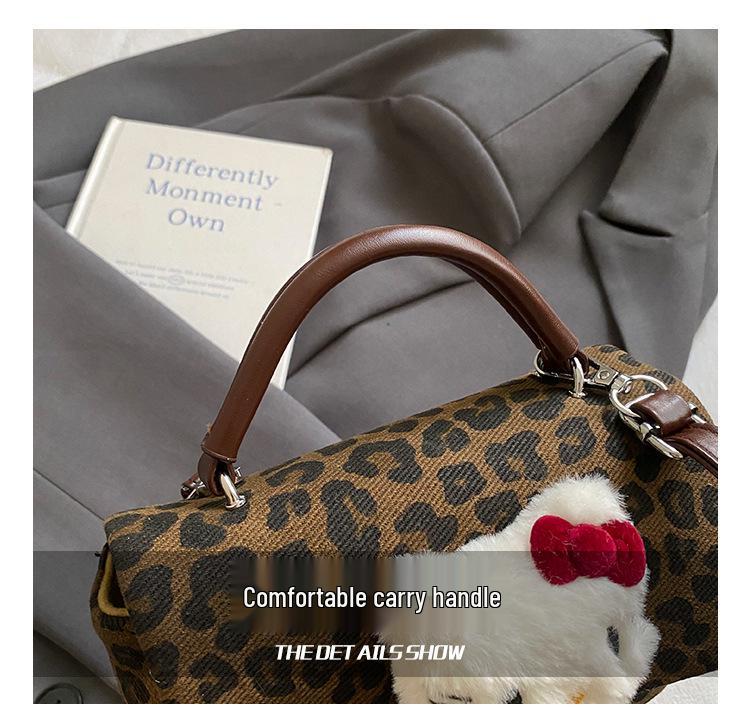 Leopard Print Parent-Child Crossbody Bag: 2025 New Cartoon Cat Design, Mini Phone Holder for Kids
