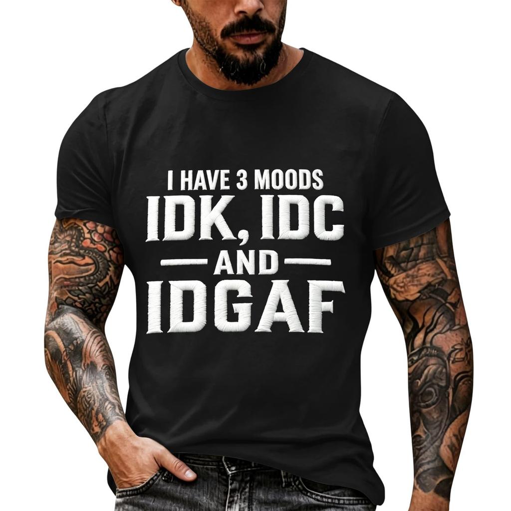 Unisex Funny Casual Neck Short Sleeve T-Shirt