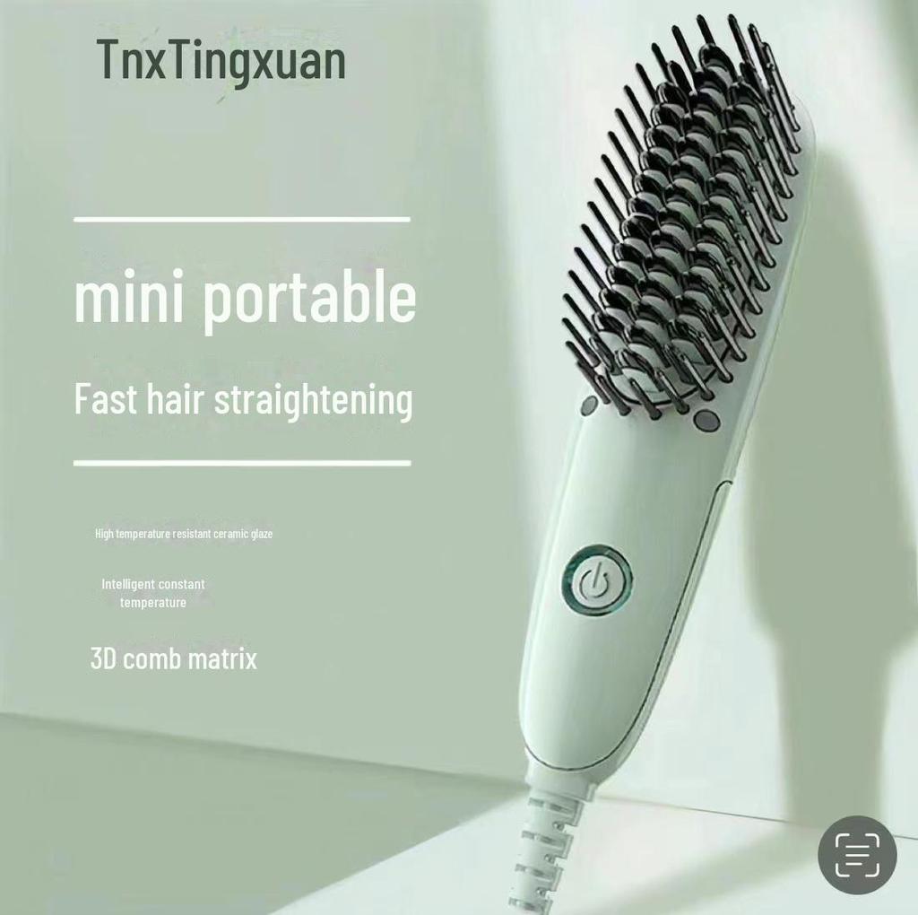 Mini Portable Dual-Purpose Hair Straightening and Curling Comb - Gentle On Hair