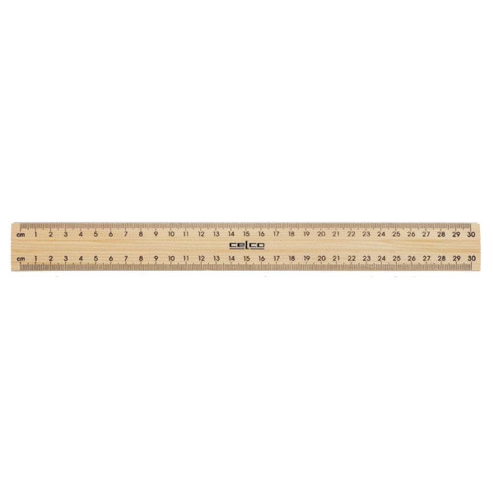 Celco Holzlineal mit Metallkante 30cm
