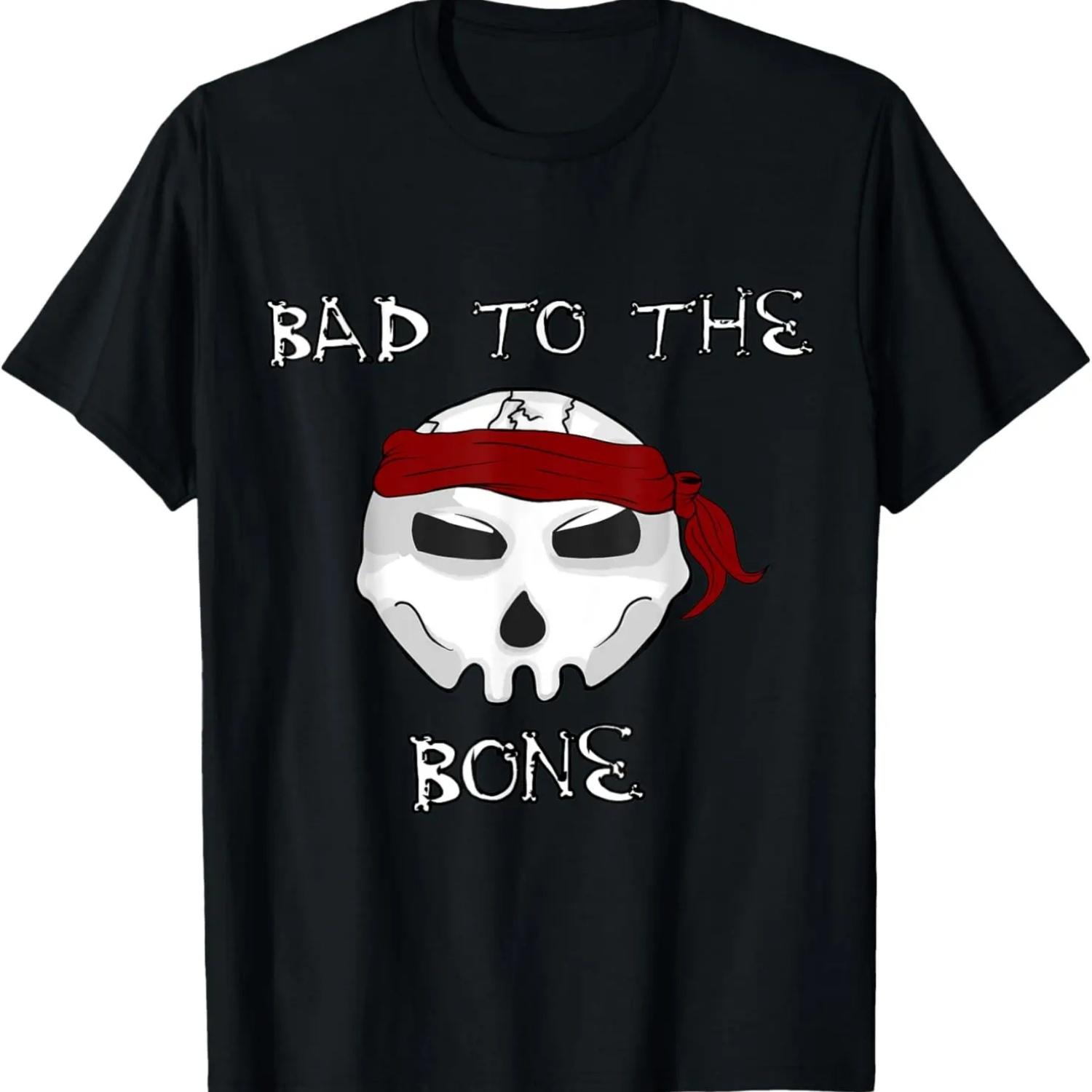 Bad to the Bone _ Creepy Cute Bone Puns _ Kawaii Skull Theme T-Shirt S