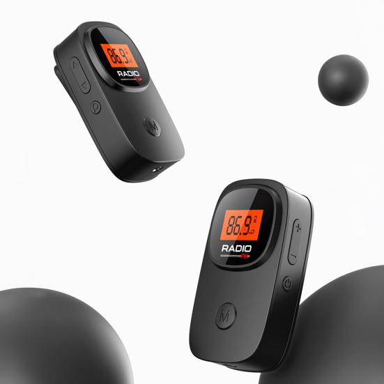 Kapesní rádio se sluchátky na baterie Mini přenosné rádio s digitálním laděním Pohodlné