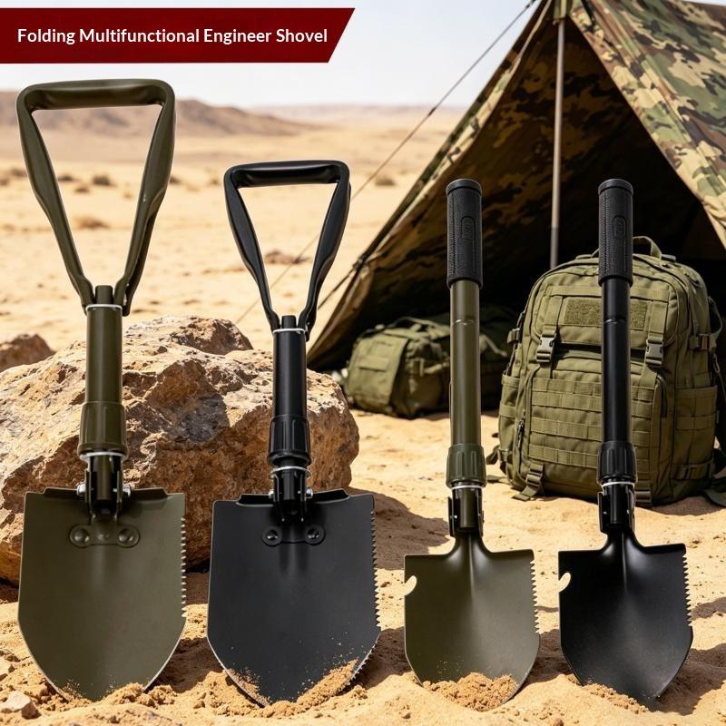 Foldable Multifunctional Engineer Shovel Thickened Outdoor Camping Tool Easy To Carry