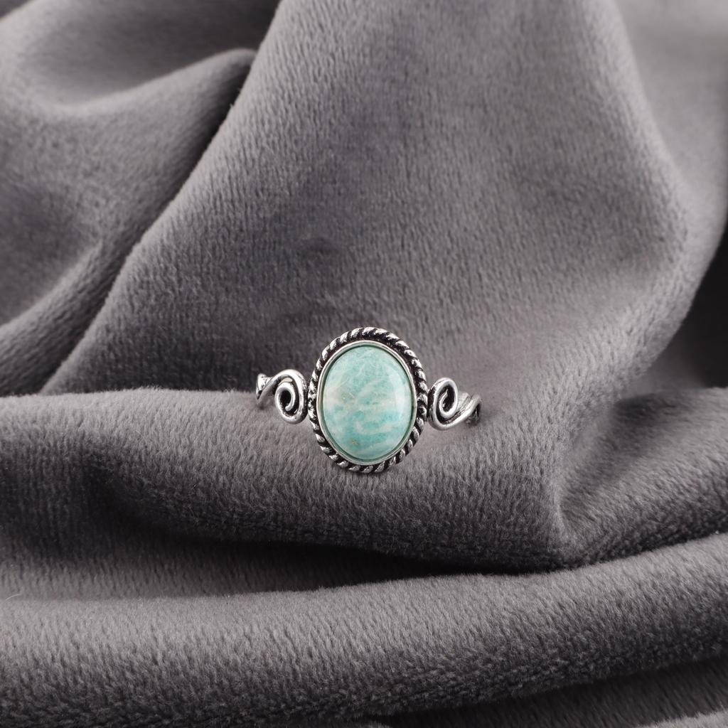 Amazonite Jewelry, 925 Solid Sterling Silver, Handmade Attractive Ring, Boho Amazonite Gemstone Spiritual Ring For Women