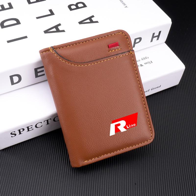 Weiches Leder Tragbare Geldbörse Führerschein Kreditkarten Tasche Portemonnaie Für VW Polo Golf GTI CC Tiguan Arteon Passat Jetta Touareg ID3 IF2
