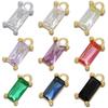 2Pcs/lot,Gold- Rectangular Crystal Charms for DIY Handmade Earrings Gold-plated Brass Jewelry and Pendants :VD902