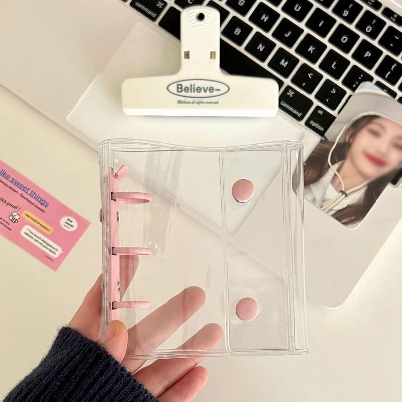 3-Zoll Transparenter Foto-Karten-Ordner Kpop Mini-Fotoalbum Idol-Fotokartenhalter Loseblatt-Idol-Kartenhülle Buch