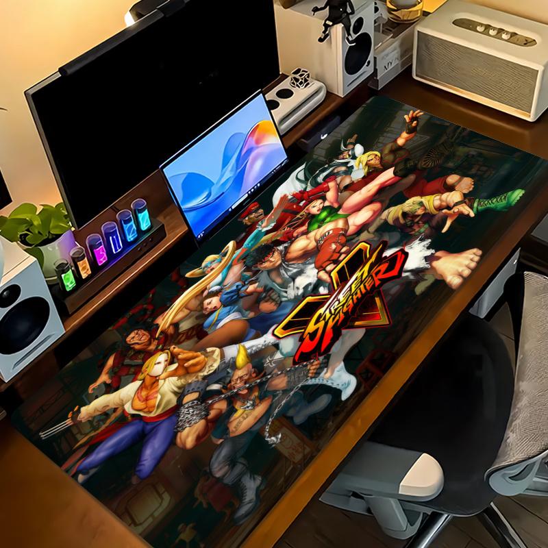Game Street-Fighter Color Mouse Pad Large Gaming Table Cushion Non-slip Laptop Tablet Big Mousepad XXL Mat Mini PC Playmat With Lock edge
