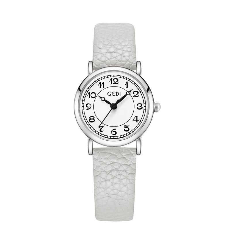 

Retro Niche Student Watch, Simple Temperament, High-End Lychee Pattern Belt Watch, Women S Waterproof Quartz Watch