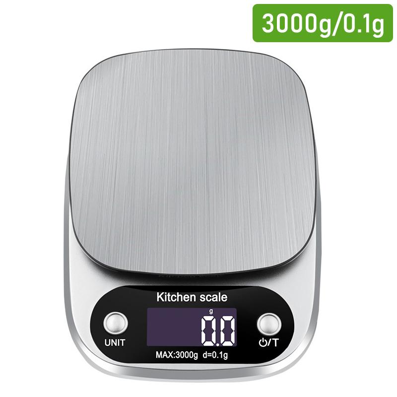 Digital Kitchen Scales 3/5/10kg Stainless Steel Weighing For Food Diet Postal Balance Measuring LCD Precision Electronic Scale