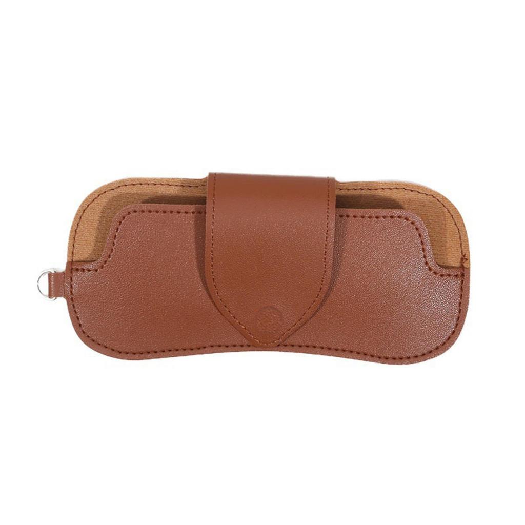 PU Leather Sunglasses Storage Bag With Lanyard Solid Color Portable Eyeglasses Pouch Durable Hanging Glasses Holder Cover Bag
