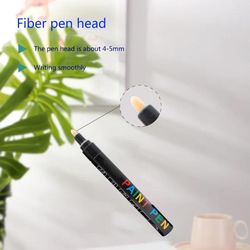 Multifunctional Paint Pens 12 Colors Markers Pens Drawing Pens Paint Pens Car Scratch Repair Pen for Glass Ceramic