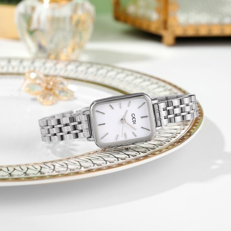 Gedi Ladies Minimalist Stainless Steel Quartz Watch With Waterproof Feature For Elegant Wear