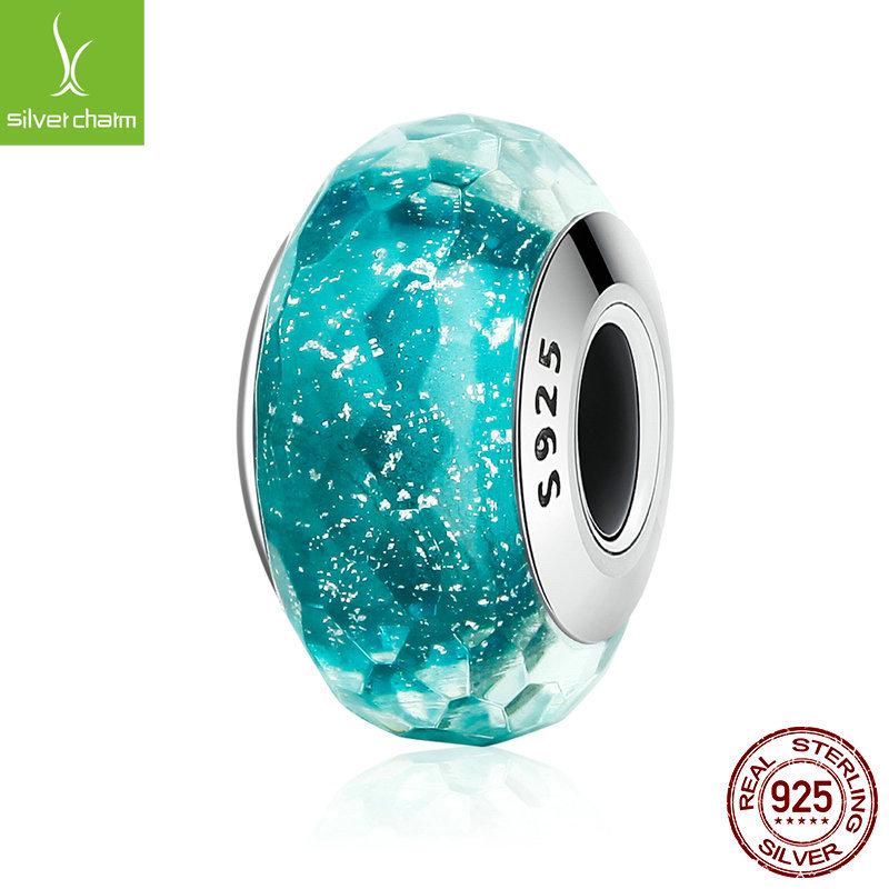 S925 Sterling Silver Bracelet with Shining Cut Glass Beads - DIY Bead Jewelry Accessories