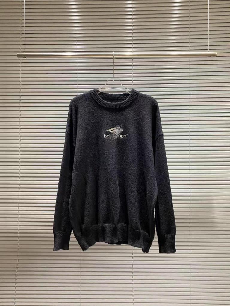 25SS Herbst/Winter Jacquard-Strickpullover mit großem Logo und Rundhalsausschnitt für Damen und Herren