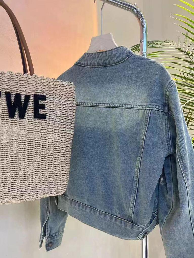 Korean Retro Niche Design Denim Jacket for Women - Autumn/Winter
