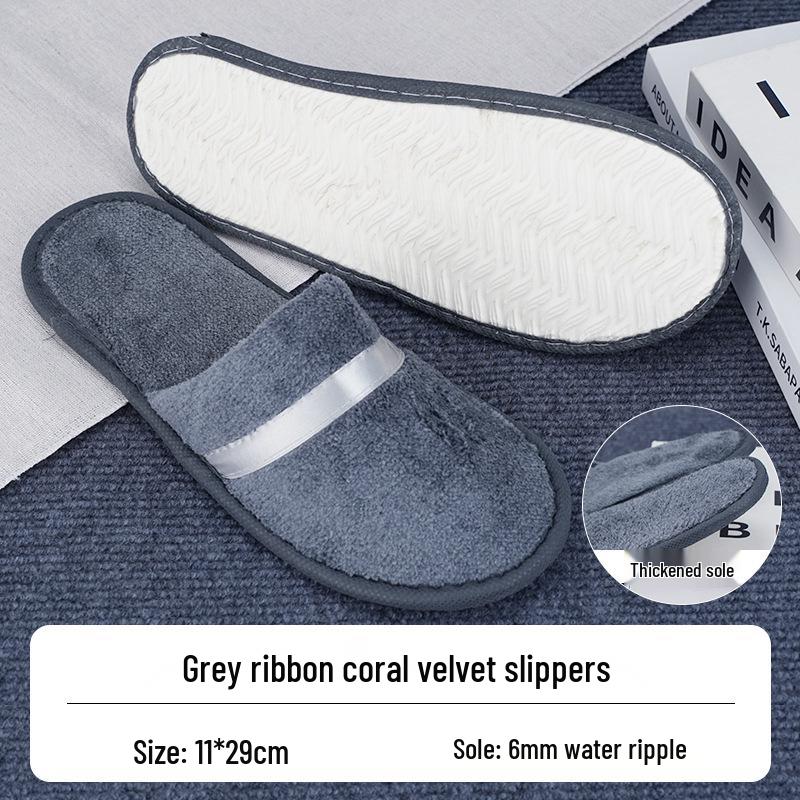 Washable Anti-Slip Winter Fleece Slippers for Guests