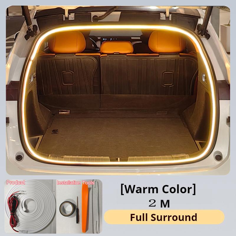 

Rear Trunk LED Light Bar Strips Trunk Interior Decorative Lamp Strip Fit For Tesla Model 3 Interior Accessory Atmosphere Warm light-2M