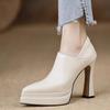Fashion Super High Heel Platform Single Shoes Women's Fashion Pointed Toe Side Pull Anti-slip Wear-resistant Low Top Shoes