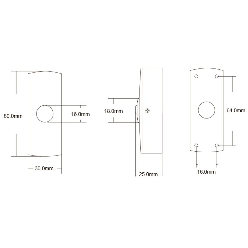 Zinc Alloy Access Control Button Waterproof Door Exit Button Professional Door Opening Switch Gate