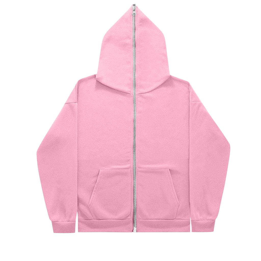 Men's Hooded Full Zip Long Sleeve Jacket with Pockets Casual Comfortable Coat