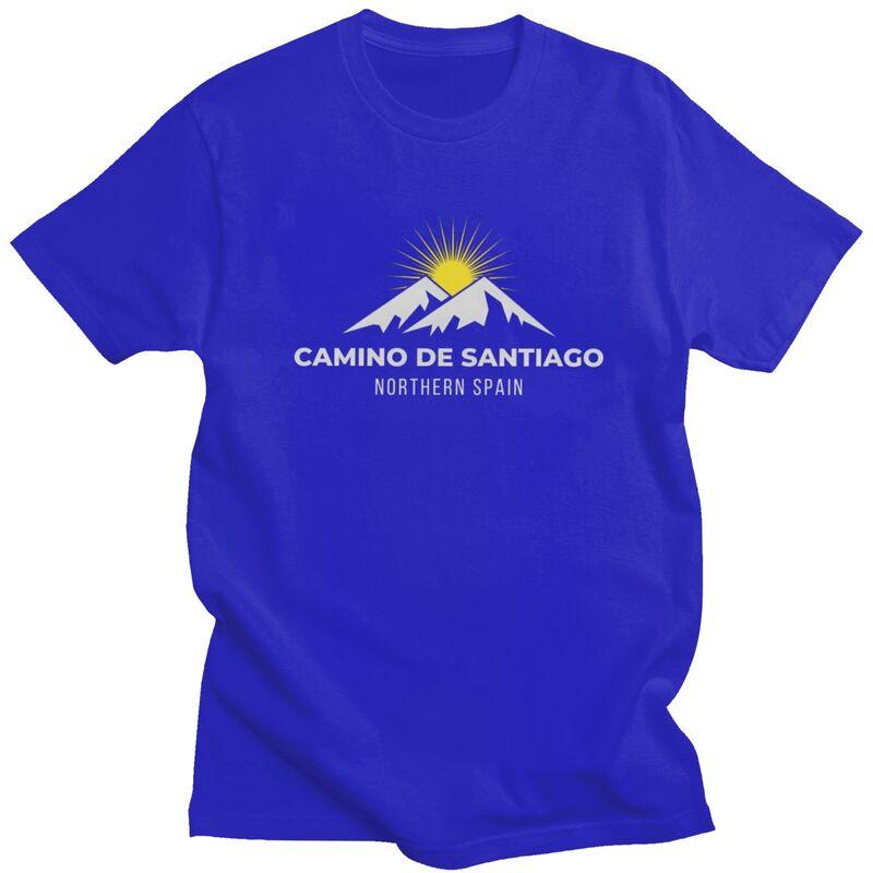 Custom Buen Camino De Santiago T Shirt for Men 100 Cotton Tshirt Leisure Tee Short Sleeve Tshirt Slim Fit Clothing Gift