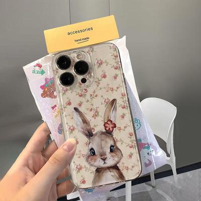 Flower Rabbit Phone Case For Xiaomi Redmi Note 15 15C 14 13 12 12S 12C 11 10 10C 13C 10s A1 A2 A3 Pro Plus 4G 5G Soft TPU Cover