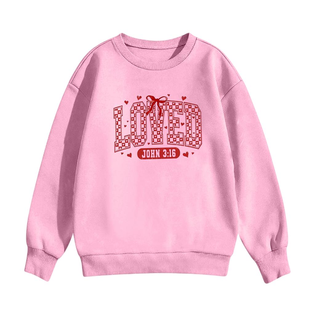 Children's Casual Round Neck Printed Pullover Long,sleeved Hooded Sweatshirt Top