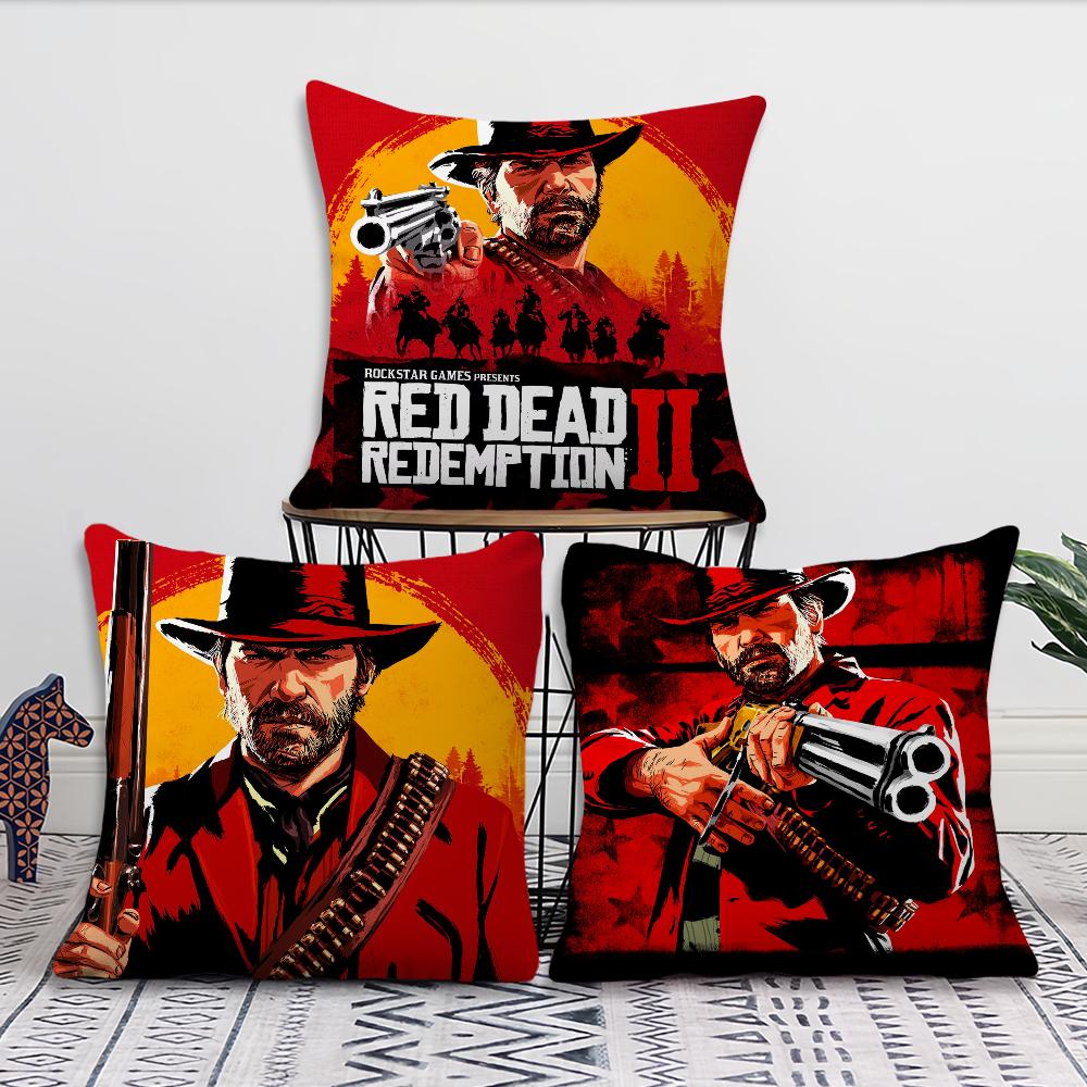 R-Red Dead R-Redemption2 Game Cushion Cover Cushion Room Bedroom Headboard Sofa Living Backrest Nap Time Pillow Case