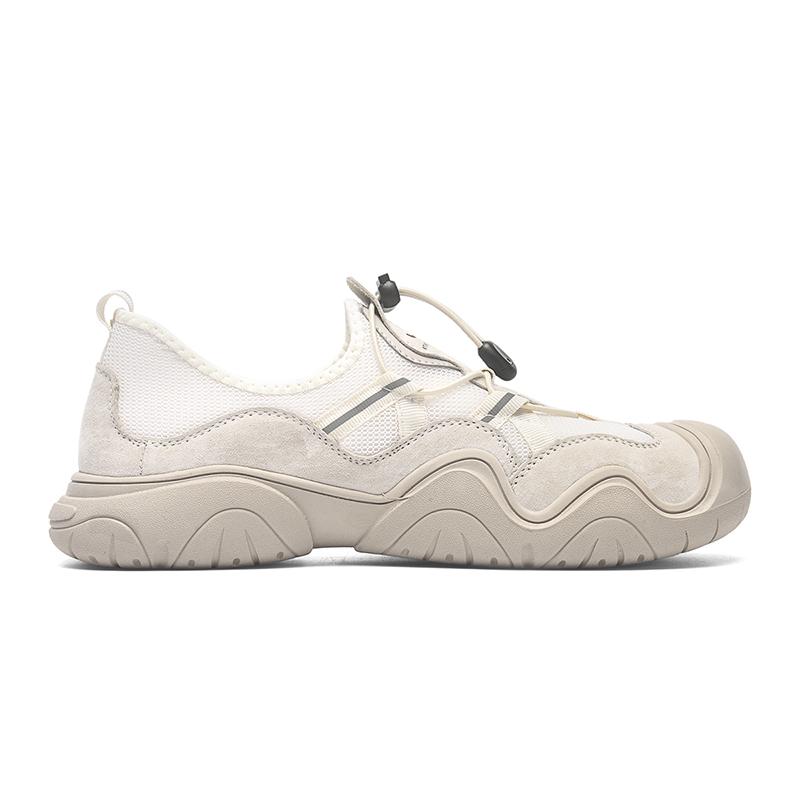 Jeep Fabric Pigskin Mesh Simple Versatile Comfortable Low-Top Casual Shoes Unisex Sneaker Sand P420912012