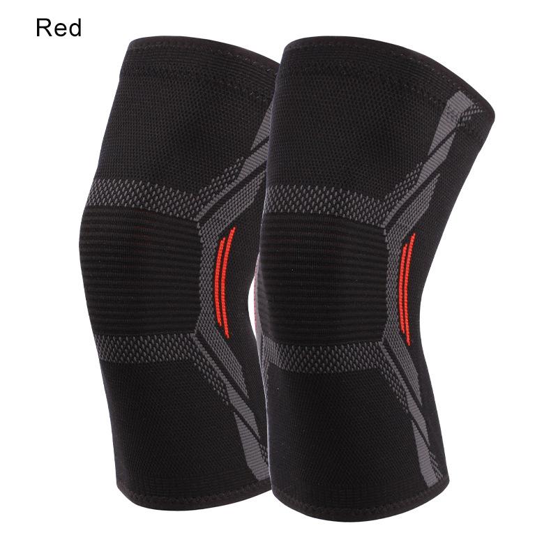 Sports Knee Guards 3D Weaving Technology Nylon Sweat Absorption Breathable Knee Pads Outdoor Mountaineering Knitted Knee Guards S красный