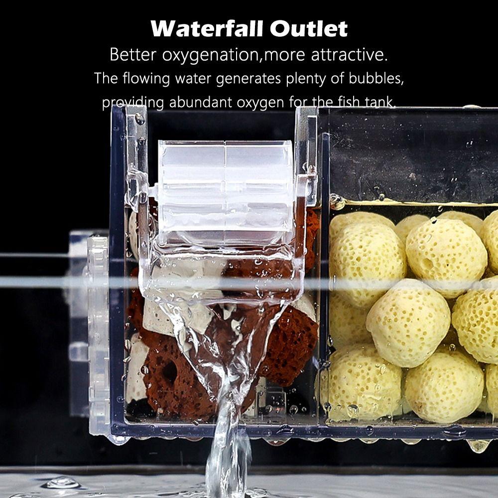 Wall Mounted Fish Tank Silent Circulating Water Purifier Waterfall Filter Box for Home