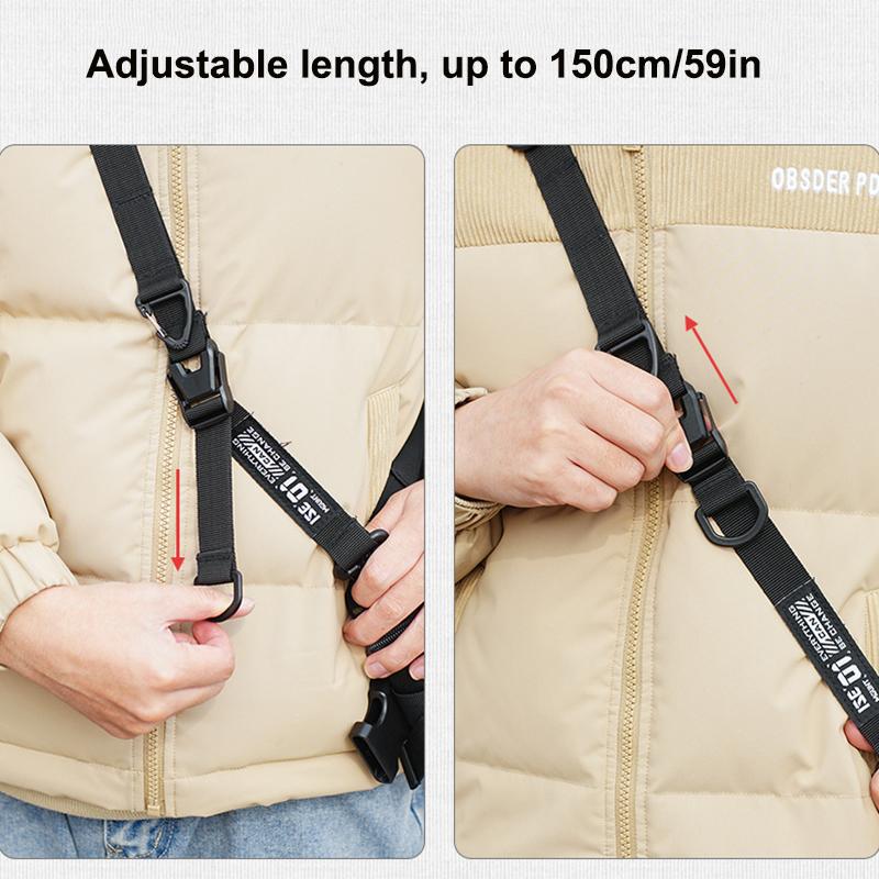 Outdoor multifunctional diagonal hanging rope with adjustable length and expandable single shoulder crossbody backpack strap