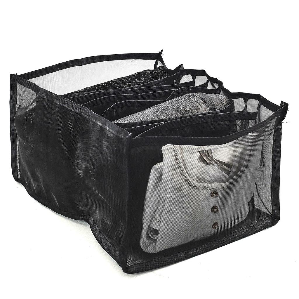 Drawer Organizer For Clothes, Black, Plastic, 9 Kmór