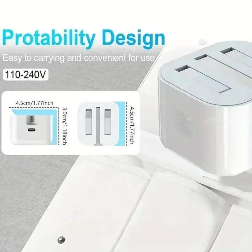 Foldable UK Plug 25W USB-C Port Fast Charging QC3.0 PD Type C Wall Charger Quick Charge Power Adapter for 16/15 Travel